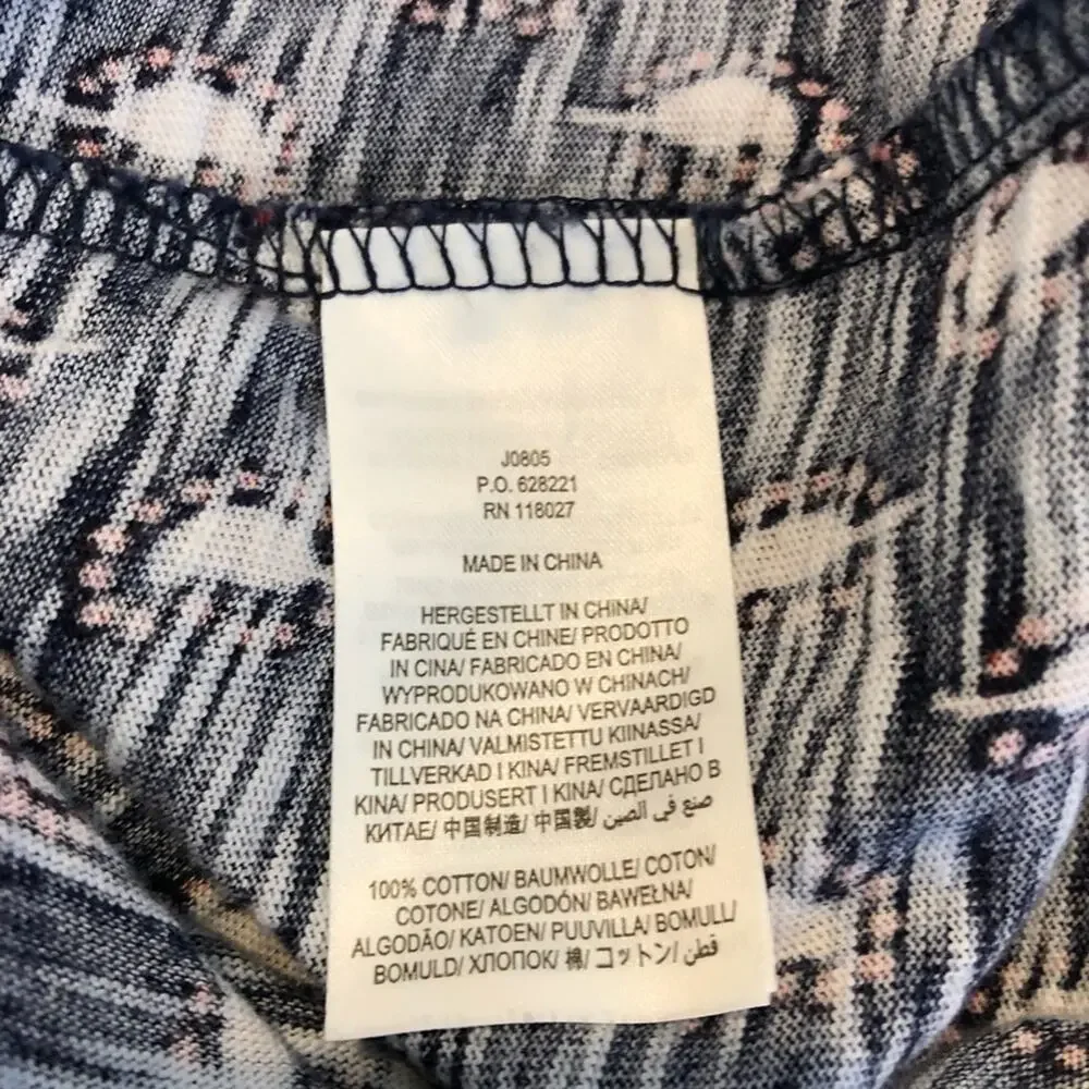 Boden navy blue pink paisley print knit shift dress size 6R